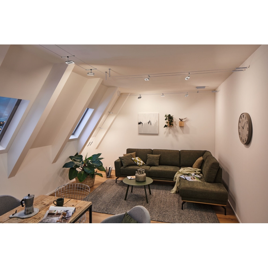 Paulmann 94481 - Juego de 5 focos LED 4,8 W para sistema de cable FRAME 230V, negro