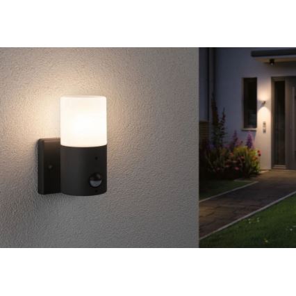 Paulmann 94648 - 1xE27/15W IP44 Aplique para exterior con sensor TUBS 230V