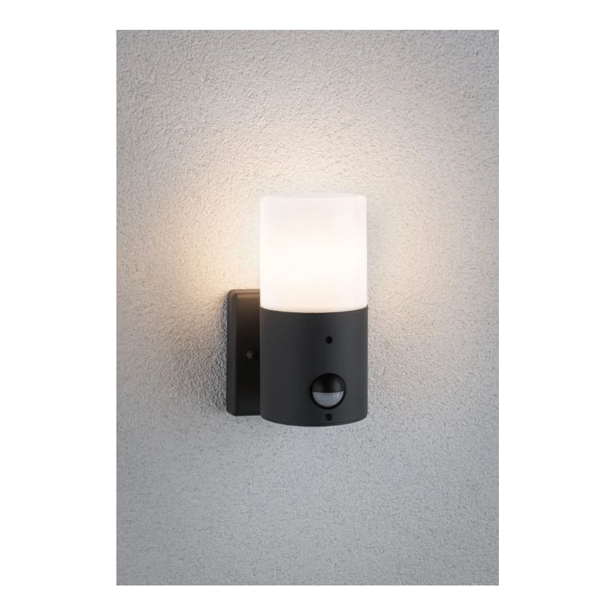 Paulmann 94648 - 1xE27/15W IP44 Aplique para exterior con sensor TUBS 230V