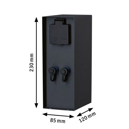 Paulmann 94700 - Columna de enchufe para exterior RIO 2Z SCHUKO 230V IP44