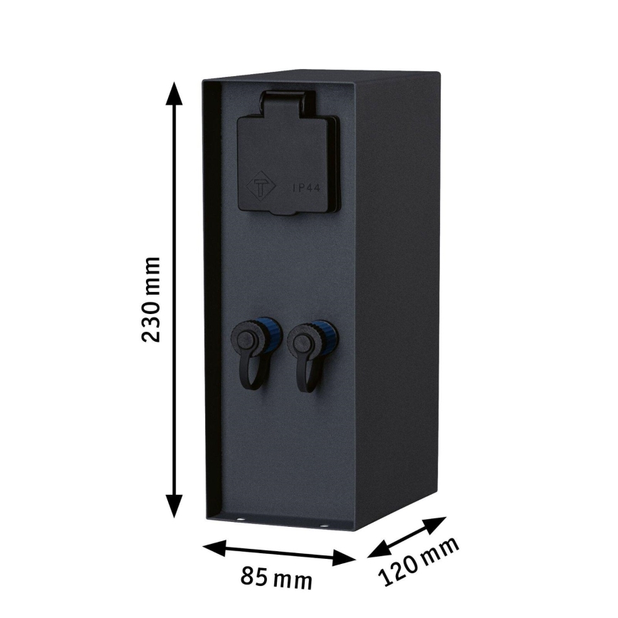 Paulmann 94700 - Columna de enchufe para exterior RIO 2Z SCHUKO 230V IP44