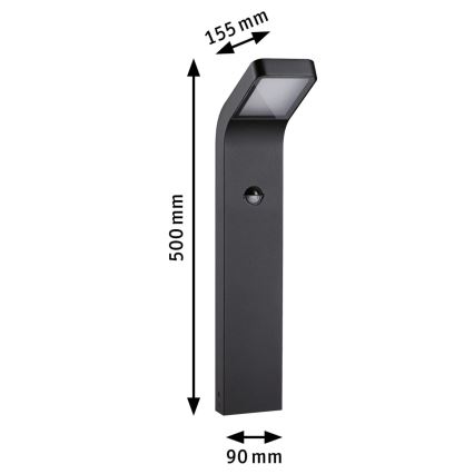 Paulmann 94747 - LED/7,5W IP44 Lámpara exterior con sensor KULMA 230V