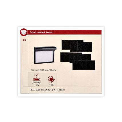 Paulmann 95388 - LED/0,05W IP44 Número de casa solar con sensor DAYTON 4,8V