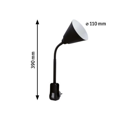 Paulmann 95427 - 1xE14/20W Aplique flexible JUNUS con enchufe 230V