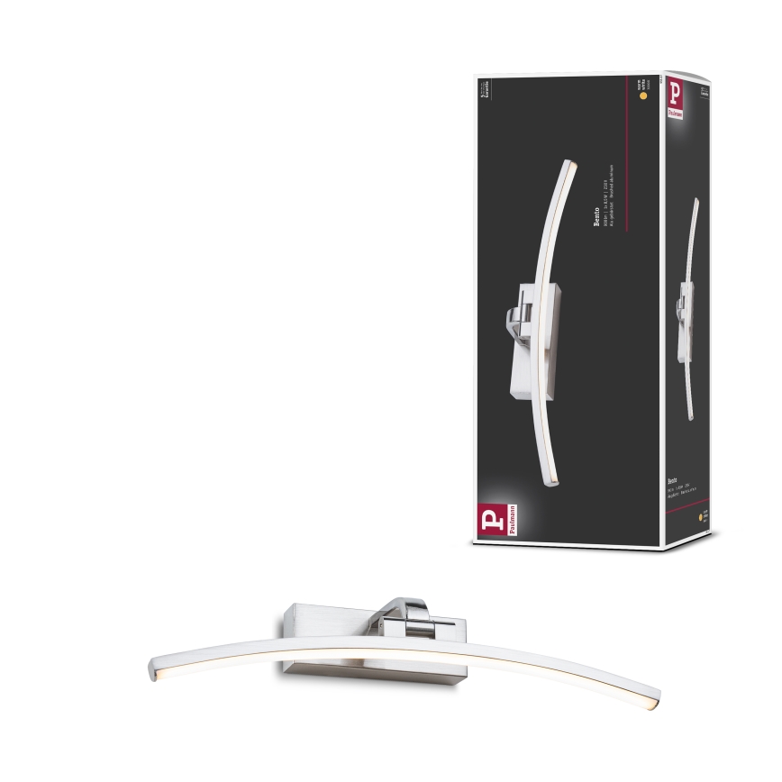 Paulmann 95557 - Lámpara para cuadros BENTO, LED 8,5 W, 230 V, 40 cm, cromo mate
