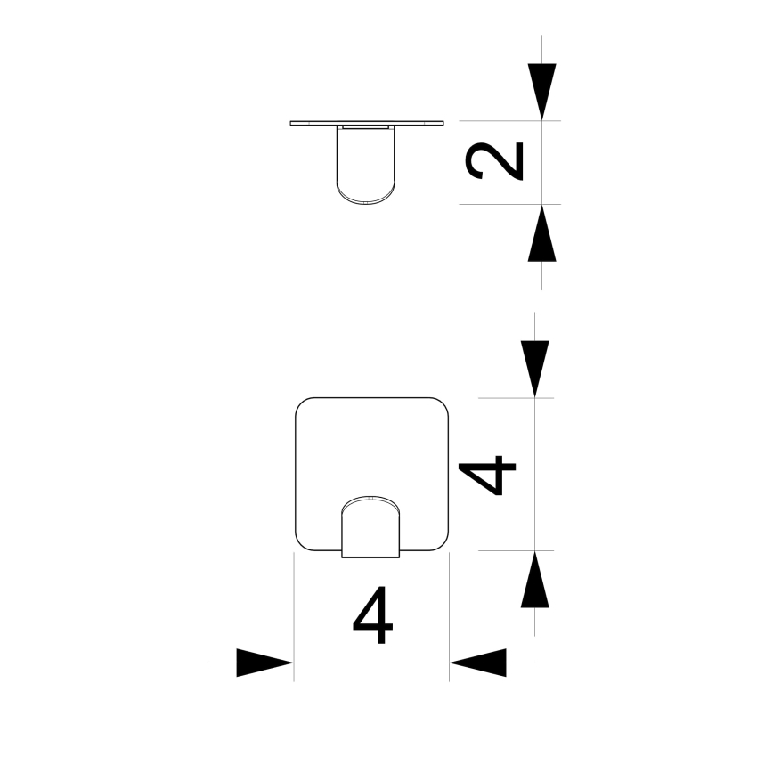 Percha de pared 4x4 cm negro