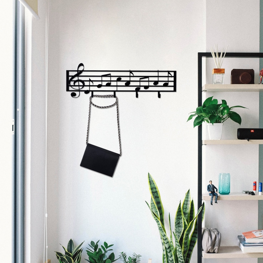 Percha de pared 60x19 cm Notas metal