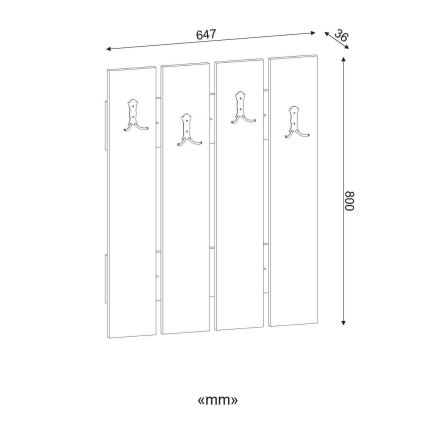 Percha de pared ANITA 80x64,7 cm blanco