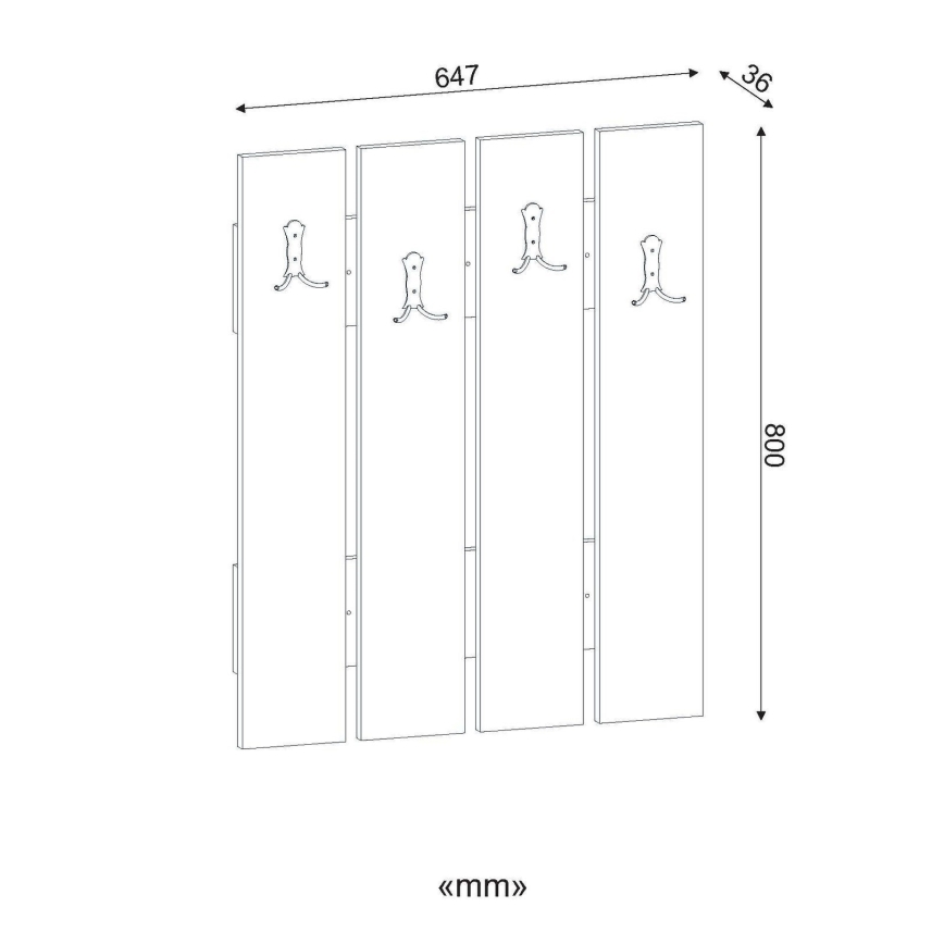 Percha de pared ANITA 80x64,7 cm blanco