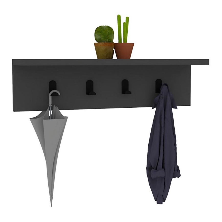 Percha de pared AYLA 14x60 cm antracita