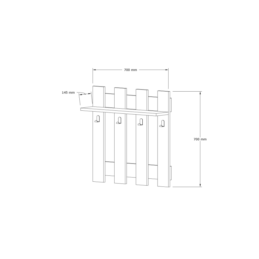Percha de pared CARINA 70x70 cm blanco