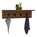 Percha de pared con estante AYLA 14,5x60 cm marrón