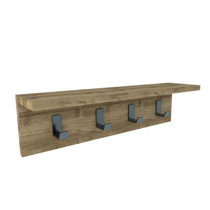 Percha de pared con estante AYLA 14,5x60 cm marrón