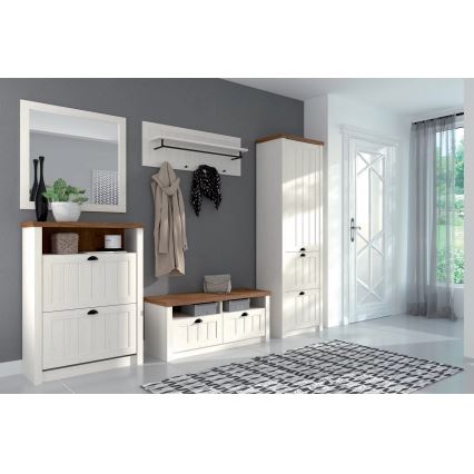 Percha de pared LEMAS 40x109 cm blanco+