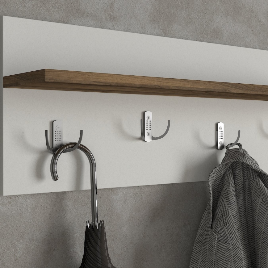 Percha de pared LORES 29,5x80 cm + zapatero 41,5x80 cm marrón/blanco