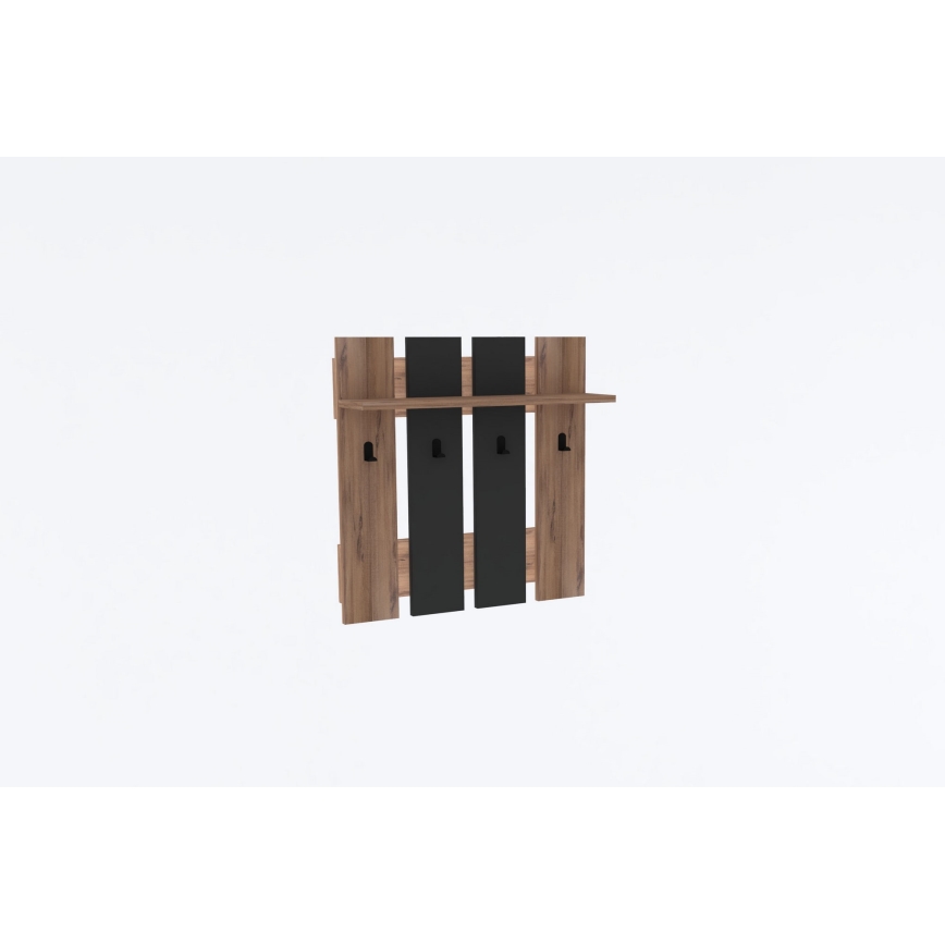 Percha de pared MITA 70x70 cm antracita/marrón