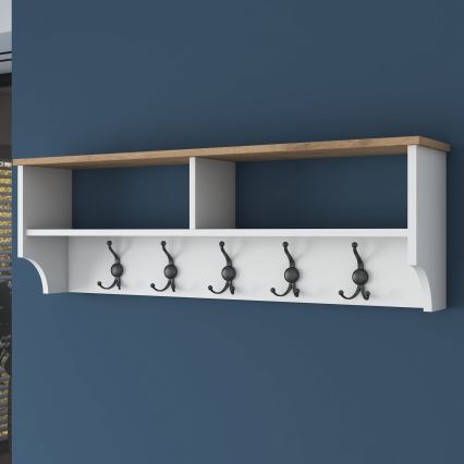 Percha de pared RANI 120x37,2 cm blanco/beige