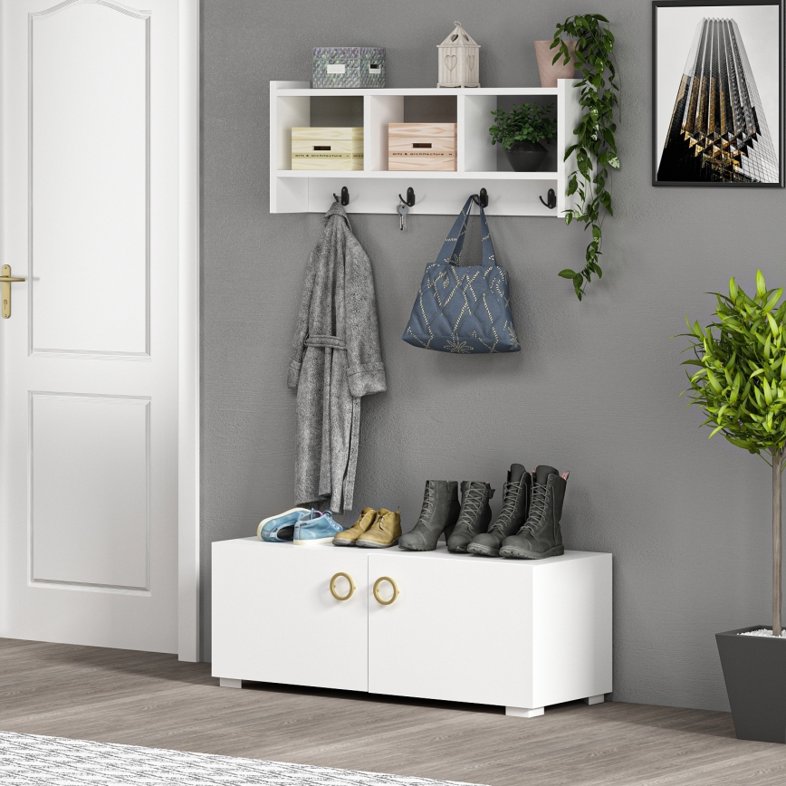 Percha de pared STAR 35x76 cm blanco