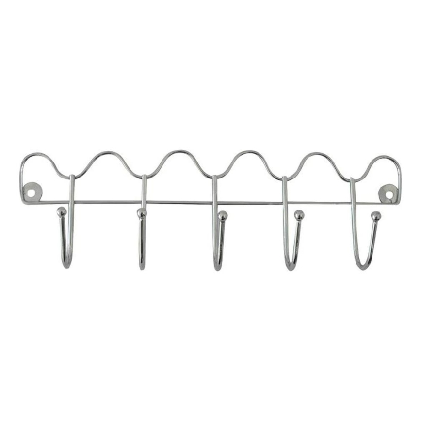 Perchero de pared 10x34,5 cm acabado en cromo brillante
