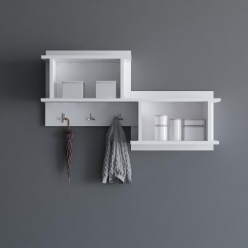Perchero de pared con estante NIZZA 51,8x100 cm blanco