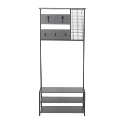 Perchero de pared con mueble zapatero NOMAD 182x78 cm negro/antracita