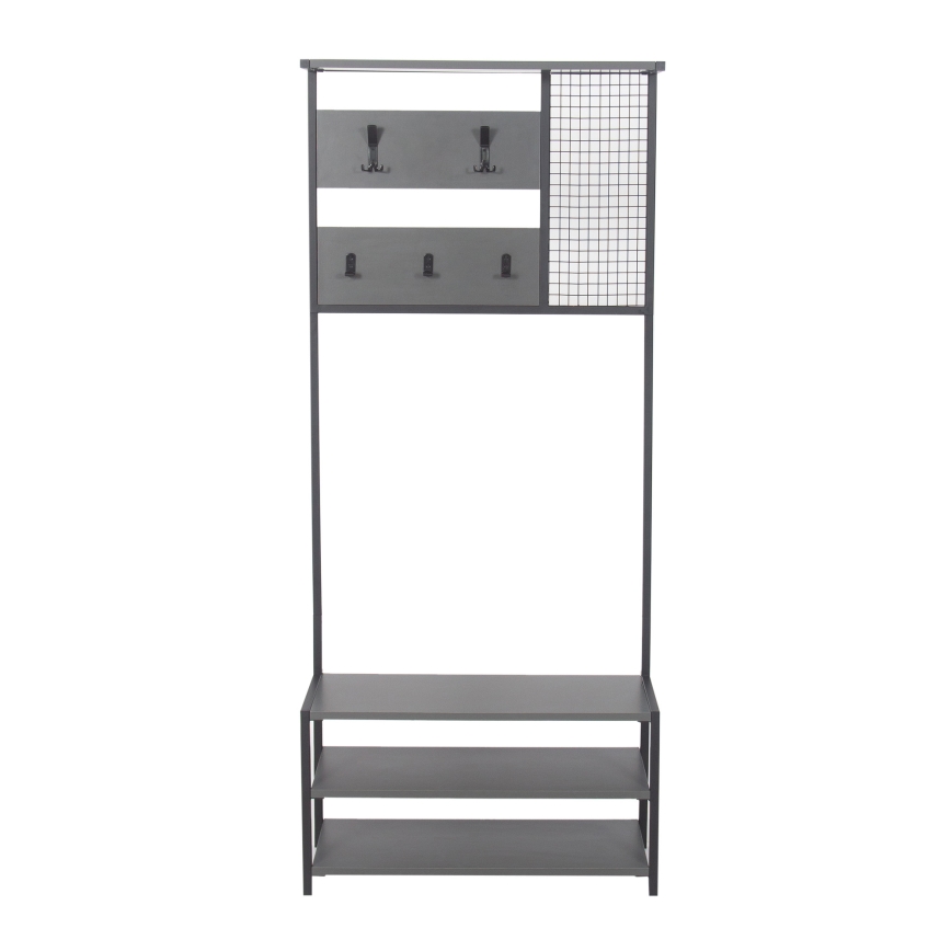 Perchero de pared con mueble zapatero NOMAD 182x78 cm negro/antracita