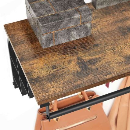 Perchero de pared con repisa NATE marrón/negro