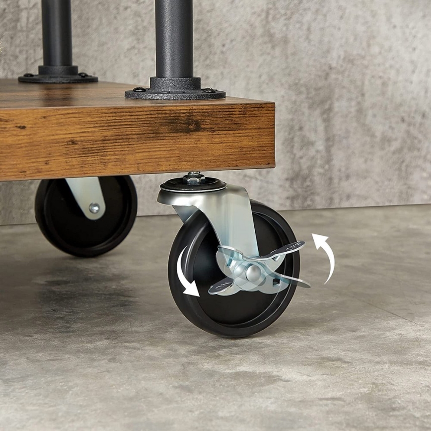 Perchero de pie móvil LINEA marrón/negro