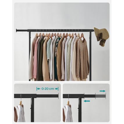 Perchero de pie móvil LINEA, negro