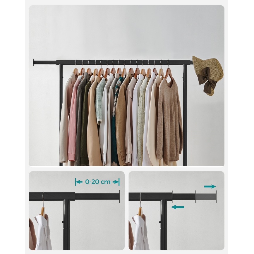 Perchero de pie móvil LINEA, negro