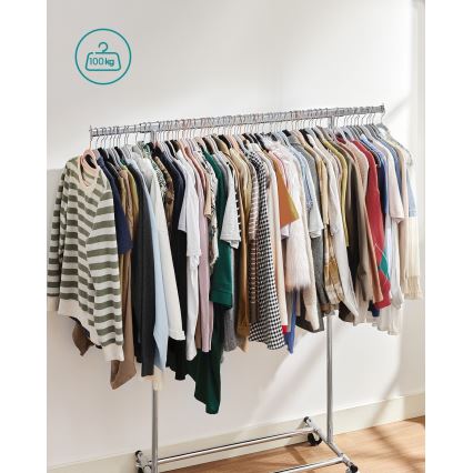 Perchero de pie móvil LINEA plateado