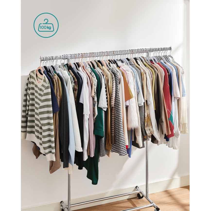 Perchero de pie móvil LINEA plateado