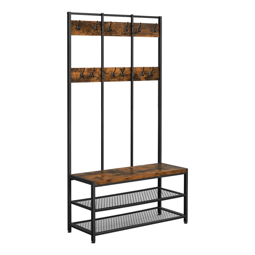 Perchero de pie NAVOR marrón/negro