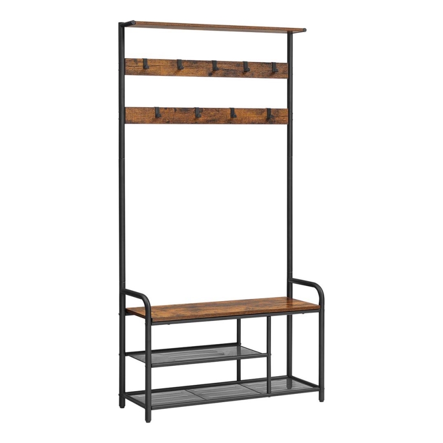 Perchero de pie NAVOR marrón/negro