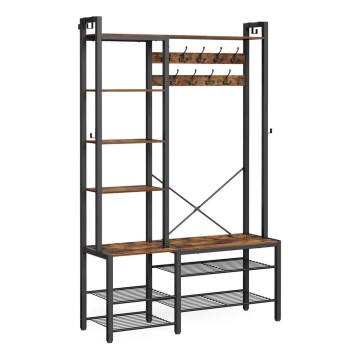 Perchero de pie NAVOR marrón/negro