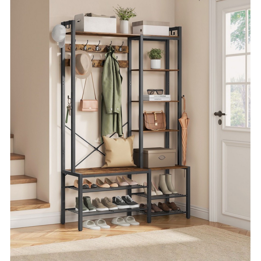 Perchero de pie NAVOR marrón/negro