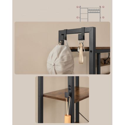 Perchero de pie NAVOR marrón/negro