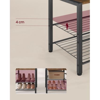 Perchero de pie NAVOR marrón/negro