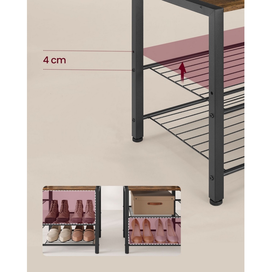 Perchero de pie NAVOR marrón/negro