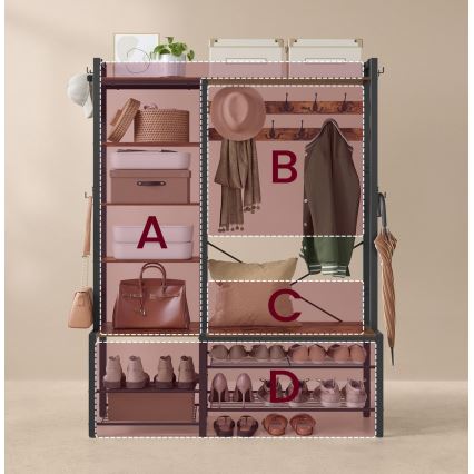 Perchero de pie NAVOR marrón/negro