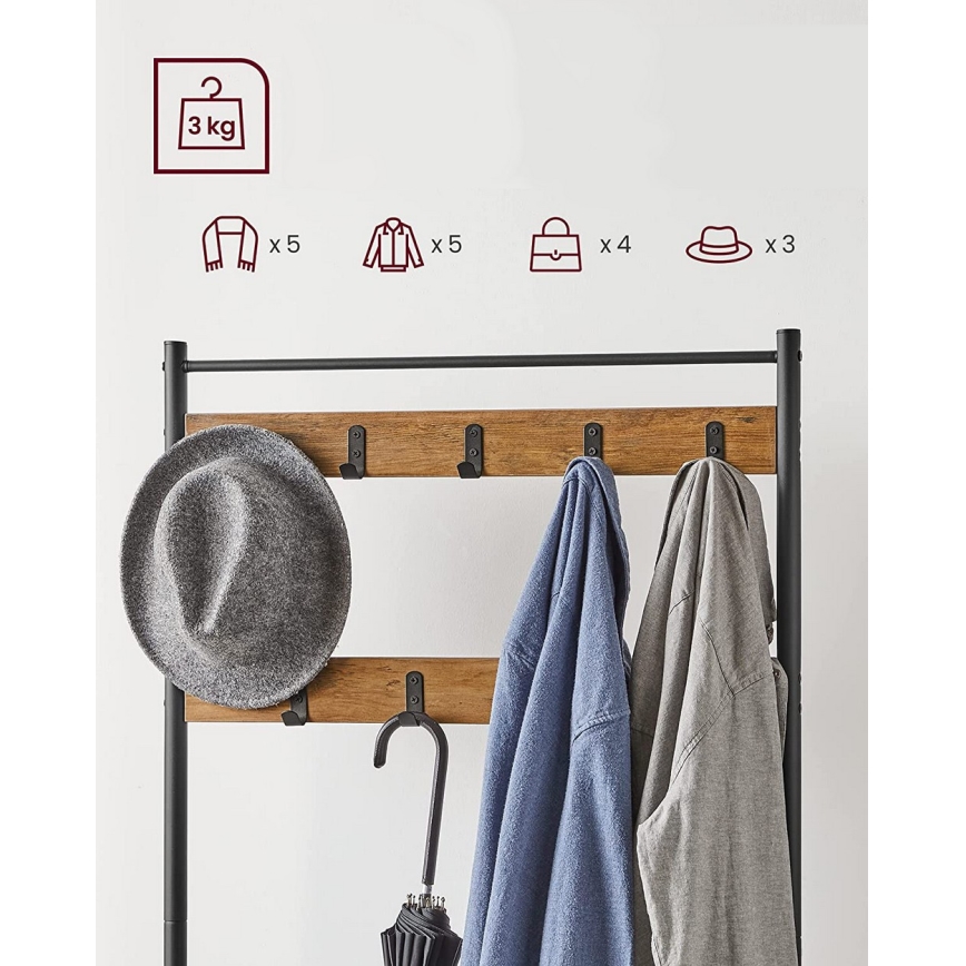 Perchero de pie NAVOR marrón/negro