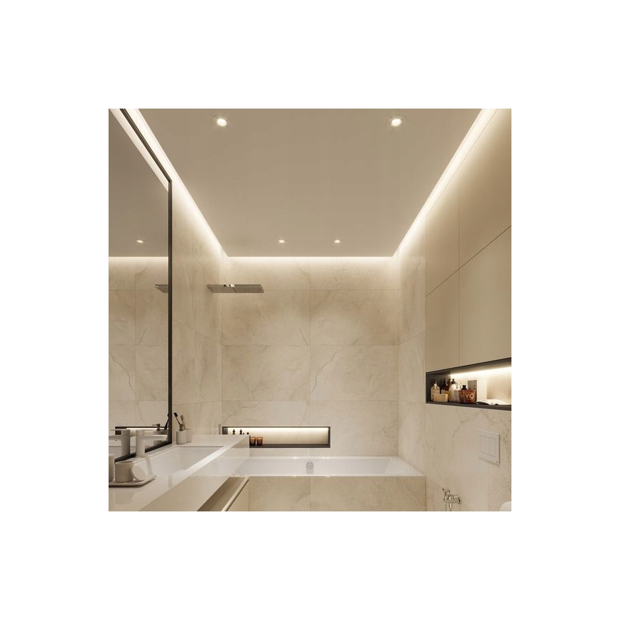 Perfil empotrable para tiras LED, 1 m, negro/blanco