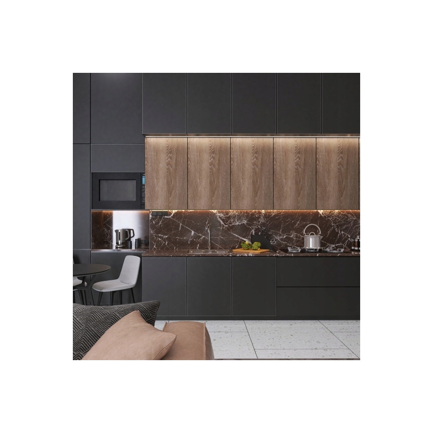 Perfil empotrable para tiras LED, 1 m, negro/blanco