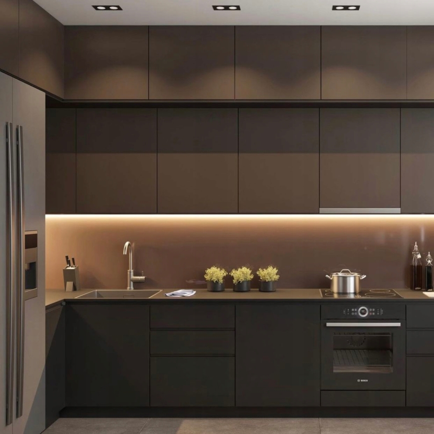 Perfil empotrable para tiras LED, 1 m, negro/blanco