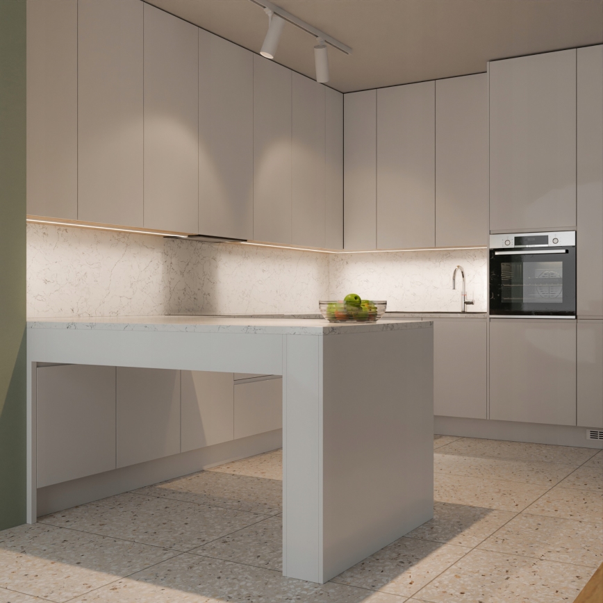 Perfil empotrable para tiras LED 1 m negro/blanco