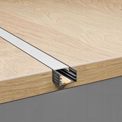 Perfil empotrable para tiras LED 1 m negro/blanco