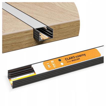 Perfil empotrable para tiras LED 1 m negro/blanco