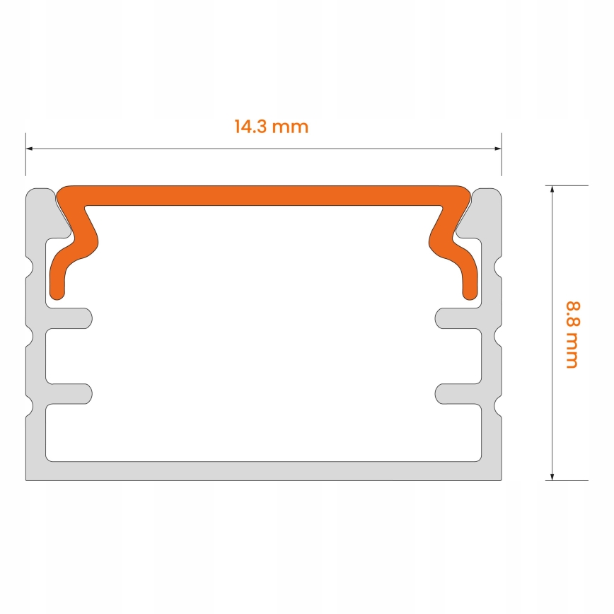 Perfil empotrable para tiras LED 1 m negro/blanco