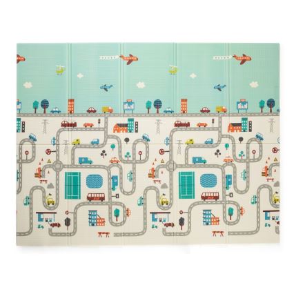PETITE&MARS - Alfombra de juego plegable CAMPY ELEPHANT&CITY