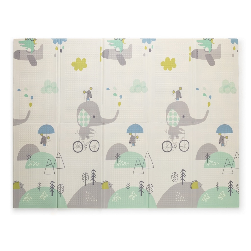 PETITE&MARS - Alfombra de juego plegable CAMPY ELEPHANT&CITY